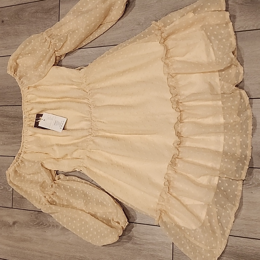 Elegant Cream Off-Shoulder Mini Dress